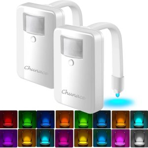 Toilet Night Lights: 16-Color Motion Sensor LED Gadgets for Unique Bathroom Decor