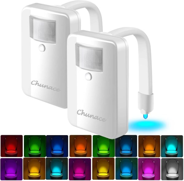 Toilet Night Lights: 16-Color Motion Sensor LED Gadgets for Unique Bathroom Decor