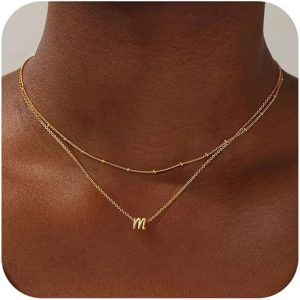 Trendy 14K Gold Plated Initial Necklaces for Women & Girls Gifts