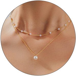 Trendy 14K Gold Plated Pearl Necklace Set for Women - Handmade Choker Gift