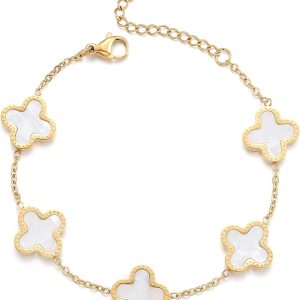 Trendy 18K Gold Plated Clover Bracelet for Women - Cute Jewelry Gifts