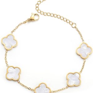 Trendy 18K Gold Plated Clover Lucky Bracelet for Women - Gift Ideas