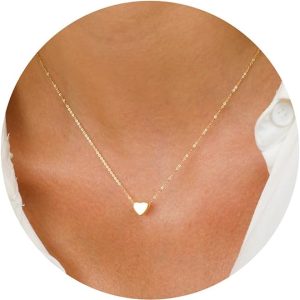 Trendy Dainty Gold Heart Necklace for Women and Girls - Handmade Gift