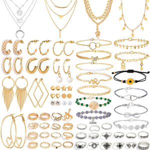 Trendy Thrilez 63-Piece Jewelry Set for Women - Perfect Gift Idea