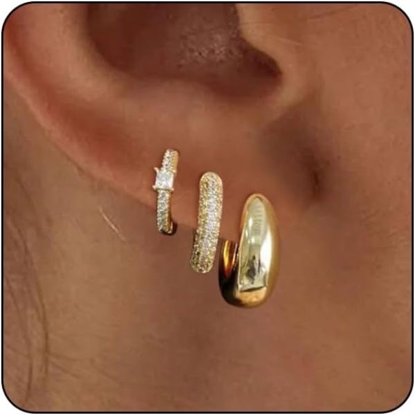 Trendy VIROMY Gold Hoop Earrings Set - Perfect Jewelry Gifts for Women