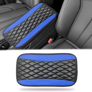 Universal Leather Waterproof Car Center Console Cover - Comfortable Blue Protector