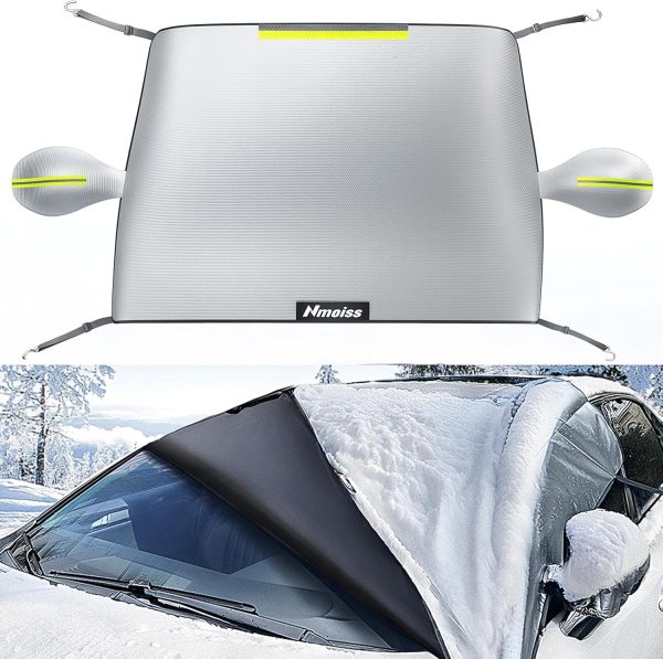 Upgraded Silver Windshield Cover for Winter: Easy, Durable Protection Against Frost