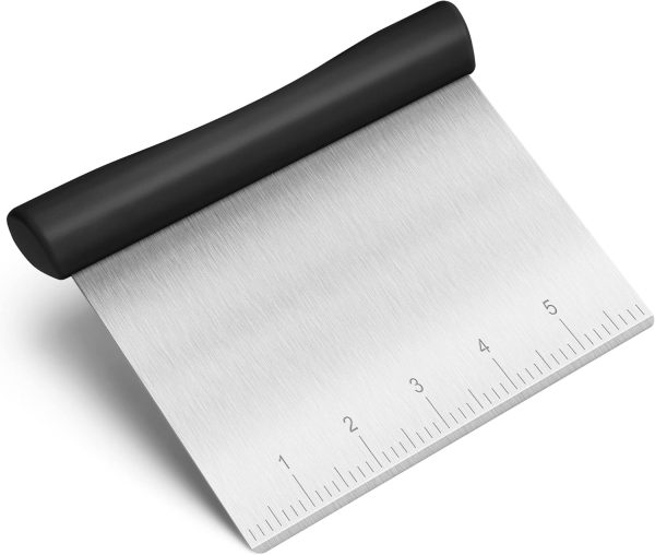 Versatile Stainless Steel Dough Scraper for Baking, Pizza, and Pastry Needs