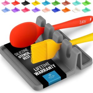 Zulay Kitchen Silicone Utensil Rest: Durable, Heat-Resistant Spoon Holder for Cookware