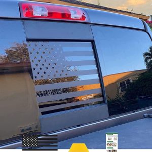 American Flag Decals for Dodge Ram 2009-2024 - Matte Black Truck Stickers