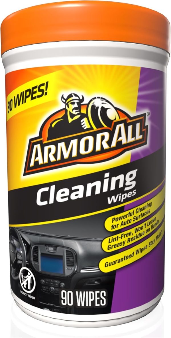 Armor All Car Cleaning Wipes for Interior and Exterior - 90 Wipes Each