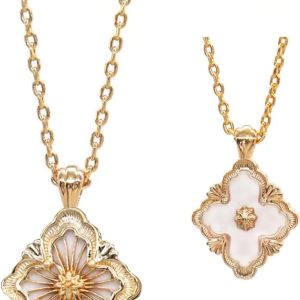 Elegant 18K Gold-Plated Jewelry Set with Gemstone-Inlaid Shell Pearl for Women