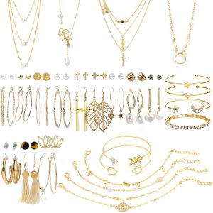 Elegant 38 PCS Gold Jewelry Set for Women - Perfect Gift for Any Occasion