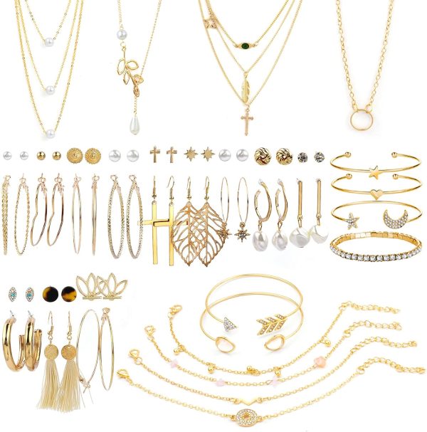 Elegant 38 PCS Gold Jewelry Set for Women - Perfect Gift for Any Occasion