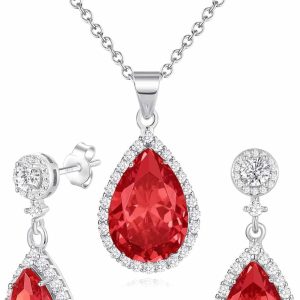 Elegant 925 Sterling Silver Teardrop Jewelry Set for Weddings and Proms