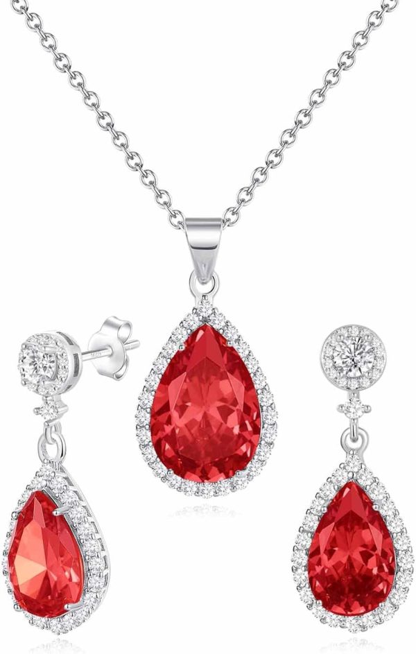 Elegant 925 Sterling Silver Teardrop Jewelry Set for Weddings and Proms