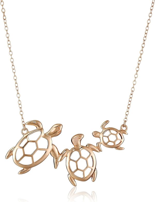 Elegant Sterling Silver Turtle Family Necklace - 18" from Amazon Essentials