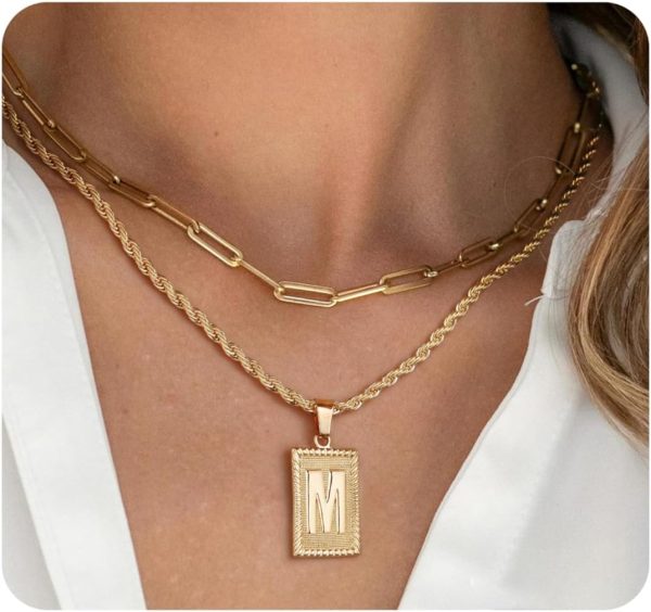 Elegant Turandoss Gold Initial Necklace A-Z for Stylish Women’s Layered Look