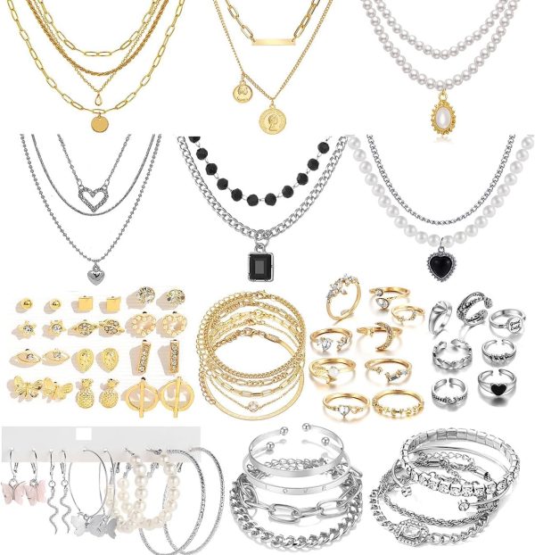 Glamorous 73 Pcs Gold Jewelry Set for Women - Perfect Friendship Party Gift