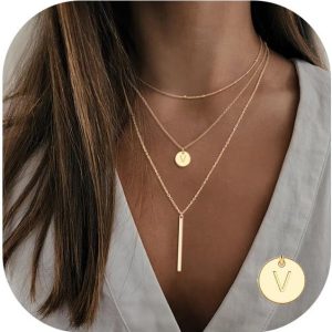 Gold Layered Necklaces for Women: 14K Plated Coin & Bar Styles