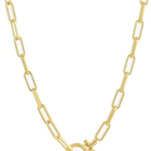 Gorjana Women's Parker Paperclip Link Necklace - 18k Gold/Silver Plated, Adjustable Length