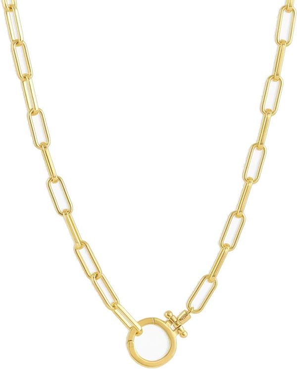 Gorjana Women's Parker Paperclip Link Necklace - 18k Gold/Silver Plated, Adjustable Length