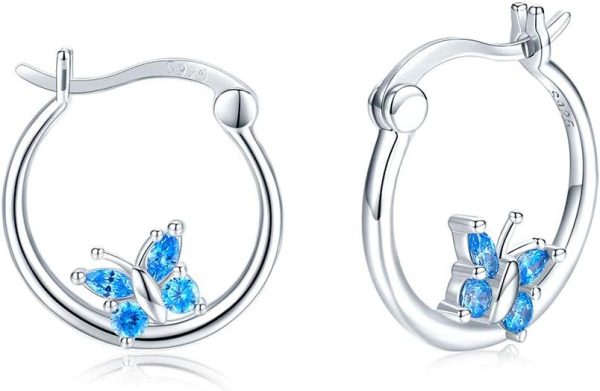 Hypoallergenic 925 Sterling Silver Animal Hoop Earrings for Sensitive Ears