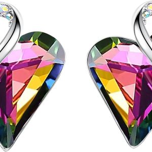 Infinity Love Heart Birthstone Crystal Earrings - Perfect Gift for Her