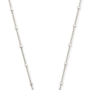 Kendra Scott A-Z Pendant Necklace: Stylish Rhodium-Plated Jewelry for Women