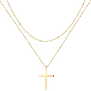 Layered Heart Necklace - Handmade 18k Gold Plated Choker for Women