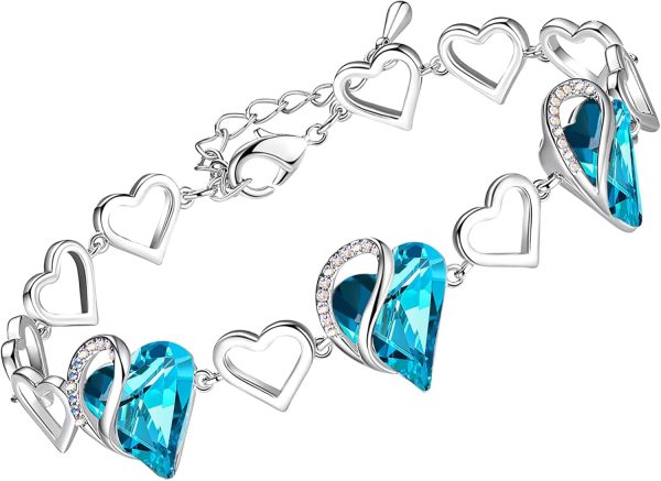 Leafael Infinity Love Heart Bracelets: Birthstone & Healing Stone Jewelry Gifts