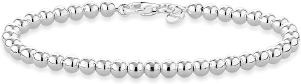 Miabella 925 Sterling Silver Handmade Bead Ball Bracelet for Women in Italy