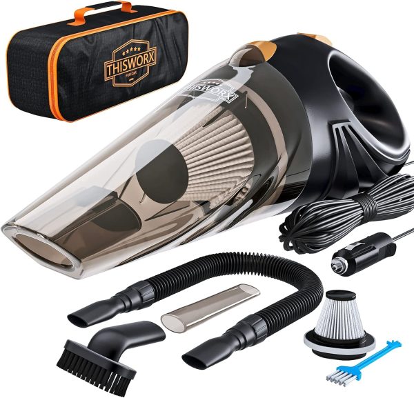 Portable Car Vacuum Cleaner with 16ft Cord - Perfect for Travel and RVs