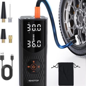 Portable Tire Inflator: 160PSI Air Pump for Fast Inflation and Pressure Gauge