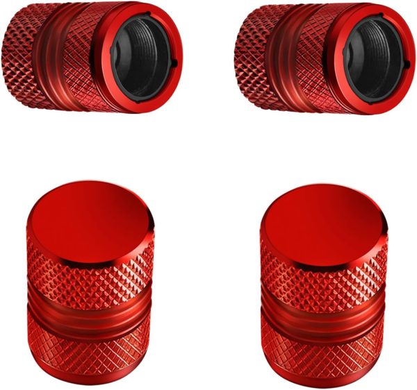 Premium Anodized Alloy Tire Valve Stem Caps for Cars, SUVs, and Bikes