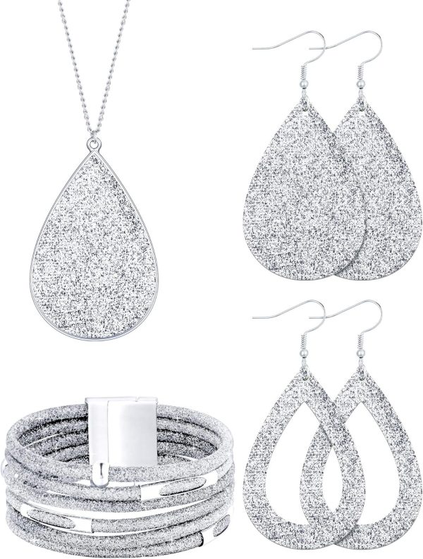 Stunning 4-Piece Women's Glitter Jewelry Set for Bridal Weddings and Events