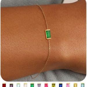 Trendy 14K Gold Plated Birthstone Bracelets for Women - Perfect Friendship Gifts