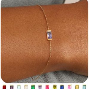 Trendy Non-Tarnish 14K Gold Birthstone Bracelets for Women: Perfect Gifts