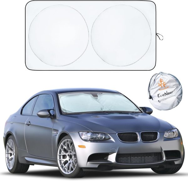 Ultimate EcoNour Car Windshield Sun Shade for Small Sedans and SUVs