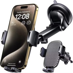 Universal Car Phone Holder for Windshield and Dashboard - Fits All Smartphones